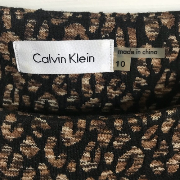Calvin Klein Brown / Black Cheetah Print Dress - Picture 3 of 5